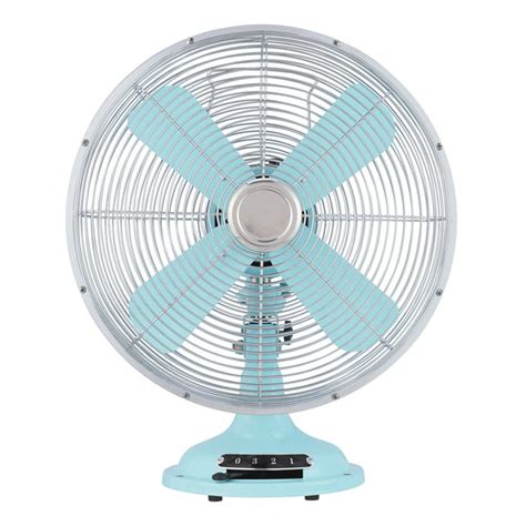 Better Homes And Gardens 12 Inch Retro 3 Speed Metal Tilted Head Oscillation Table Fan Mint