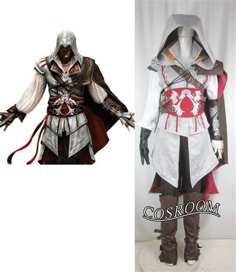 Assassins Creed 2 II EZIO Cosplay White Kostüm Ganze Outfit Made In