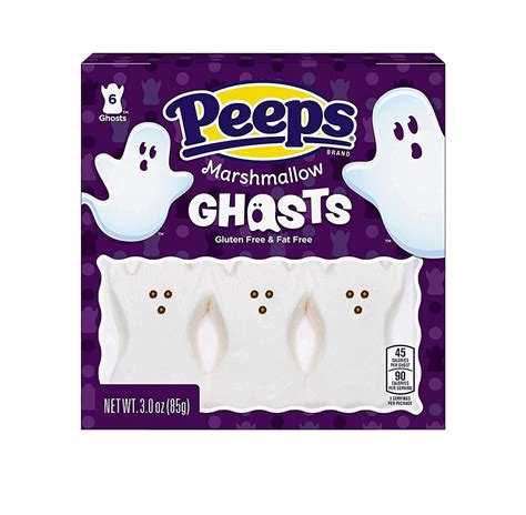 Peeps Halloween Marshmallow Ghosts 6 Pack 85g Sugar Box