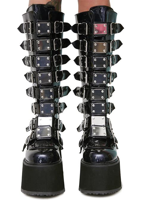 Huge selection of thigh high platform boots. Demonia Hologram Morpheus Platform Boots | Dolls Kill