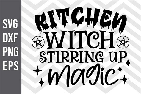 Kitchen Witch Stirring Up Magic Svg Graphic By Spoonyprint · Creative