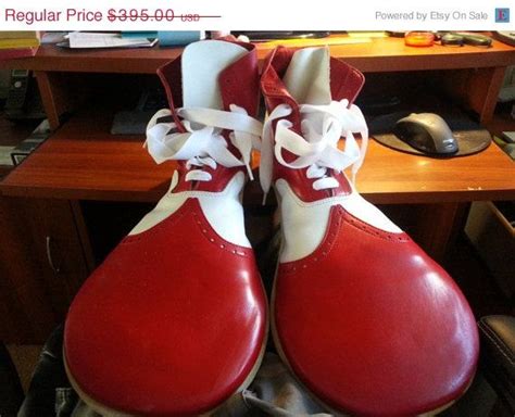 Red And White Professional Vans Leather Clown Shoes Etsy Clown