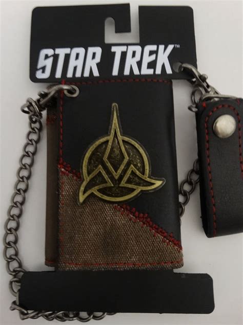 Star Trek Klingon Logo Metal Badge Chain Wallet Nwt