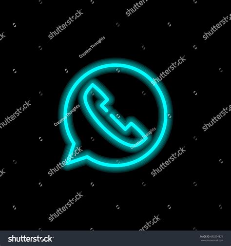 Whatsapp Blue Glowing Neon Ui Ux Stock Vector Royalty Free 692534821