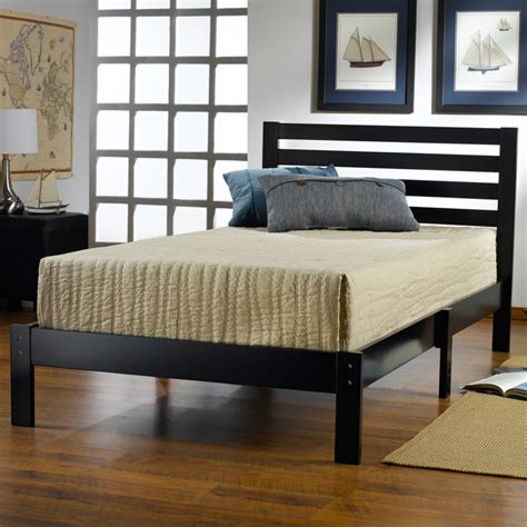 Aiden Black Twin Platform Bed With Horizontal Slats Dcg Stores