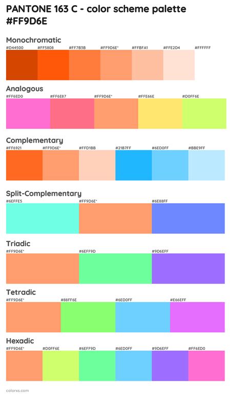Pantone 163 C Color Palettes And Color Scheme Combinations