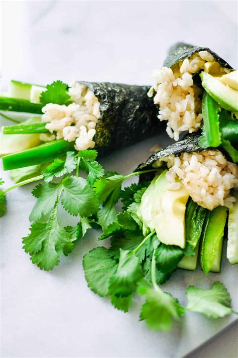 Hand Rolled Vegan Sushi Temaki This Healthy Table