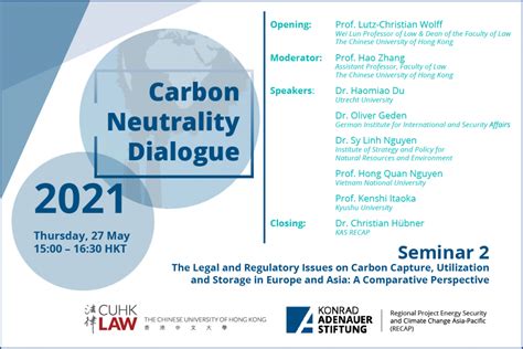 Faculty Online Seminar Carbon Neutrality Dialogue On The Legal And