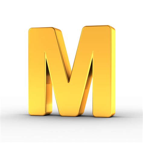 Best Alphabet M Design Letter On Gold Metal Texture Stock Photos