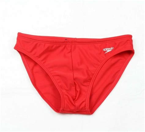 Speedo Swimwear Power Flex Eco Swim Briefs Red Size 34 Retail 36