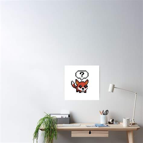 Cute Fox Pixel Art Poster For Sale By Pixelkraft Redbubble