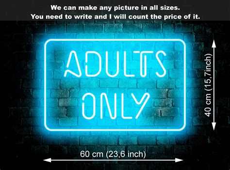 Adults Only Signadults Only Neon Signadult Neon Signneon Etsy
