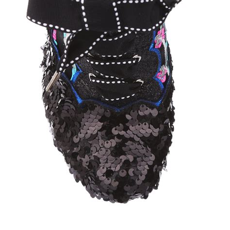 irregular choice womens chinese whispers heeled ankle boot black the foot factory