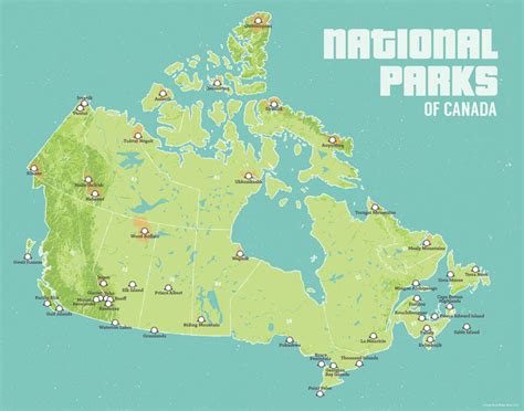 Canada National Parks Map 11x14 Print Best Maps Ever