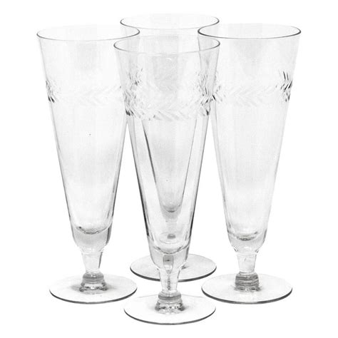 Vintage Etched Pilsner Glasses The Hour Shop Cocktail Glassware Pilsner Vintage Glassware