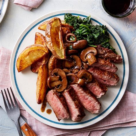 Divide evenly and spoon onto the potatoes and beef. Recipe: Seared Steaks & Roasted Potatoes with Balsamic ...