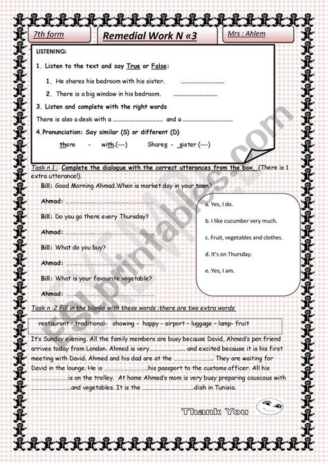 Remedial Work Esl Worksheet By Nahouta