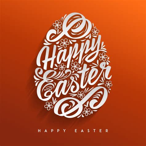 Happy Easter Greeting Card Hand Drawing Lettering Typography
