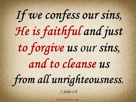 We Must Confess Our Sins To Be Forgiven And Cleansed