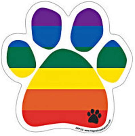 Rainbow Gay Pride Paw Shaped Magnet Packaged By Persons With Etsy