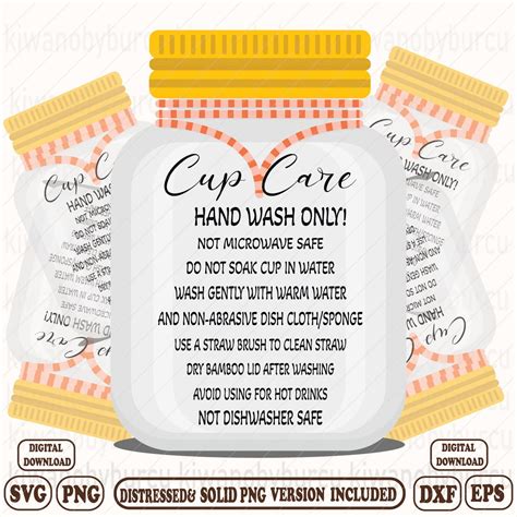 Glass Can Care Card Glass Cup Care Card Libby Glass Care Instructions
