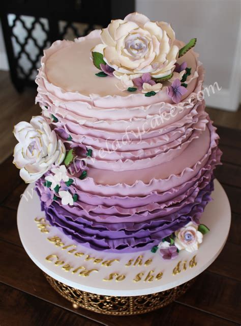 Check spelling or type a new query. Ombre purple birthday cake with sugar flowers | Cake ...