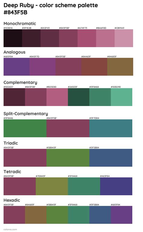 Deep Ruby Color Palettes And Color Scheme Combinations