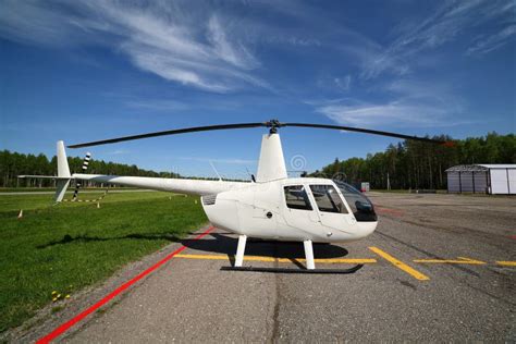 Aircraft Small White Helicopter Stock Photo Image Of Antenna East