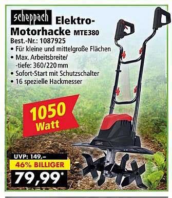 Scheppach Elektro Motorhacke Mte Angebot Bei Norma