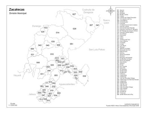 Mapa Zacatecas Con Nombres A Blanco Y Negro Pdf Descarga