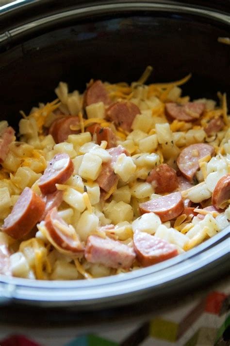 The evaporated milk i use just has milk and vitamins. Crockpot Smoked Sausage & Hash Brown Casserole - Lauren's Latest