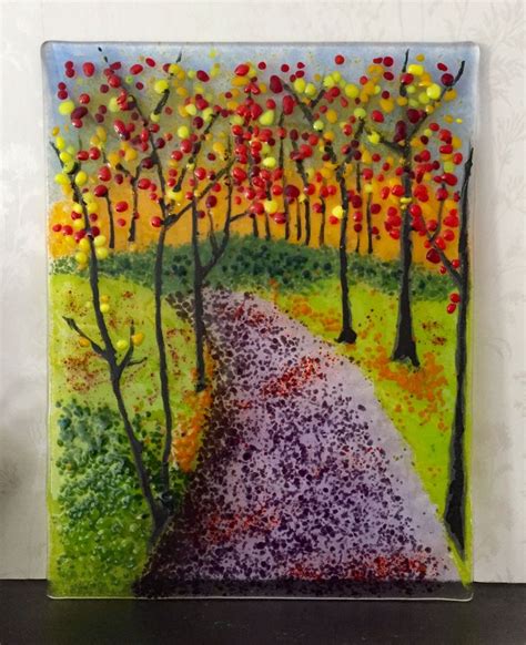 Fused Glass Landscape In Frit Glass Fusion Ideas Fused Glass Art Glass Art