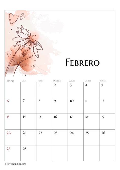 Calendario 2022 Para Personalizar E Imprimir O Compartir Febrero