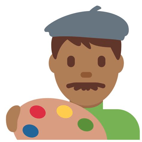 👨🏾‍🎨 Man Artist Emoji With Medium Dark Skin Tone Meaning