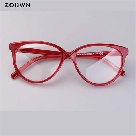 zobwn 2018 hot sale women eyeglasses red color frame ladies eye glasses optical glasses frame