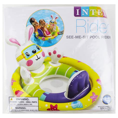Intex See Me Sit Inflatable Pool Rider Swimming Float Ring Bunny 3 4