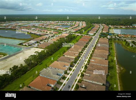 Aerial view of tightly packed homes in Florida closed living clubs