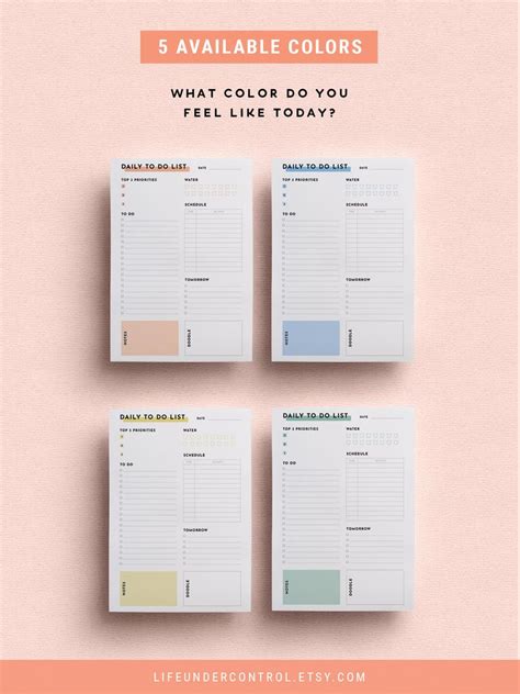 A Daily Planner For Filofax Kikki K Tn Colors Pdfs Etsy
