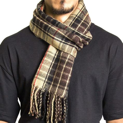 alpineswiss mens plaid scarves winter scarf soft neck wrap long stole cowl shawl ebay