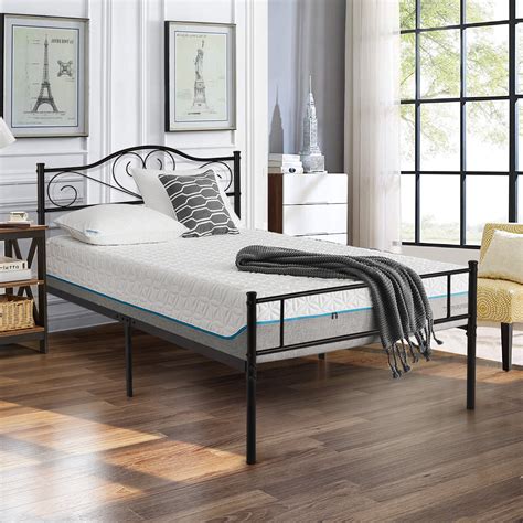 Vecelo Twin Size Metal Bed Frame With Headboard Platform Bed Framenon