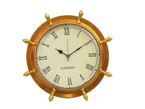 The extraordinary pics below, is part of functional and timeless antique wall mirrors report which is classed as within mirrors, vintage style, wall decor, room decor and published at march 29th, 2016 14:41:12 pm by. Buy Antique Brass Ship Wheel Clock 15in - Nautical Decor