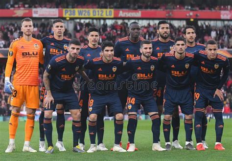 Valencia Cf Starting Players Posing For Team Photo Editorial Stock
