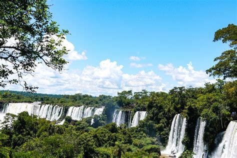 Iguazu Falls On The Border Of Brazil And Argentina In Argentina Stock