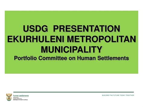 Ppt Usdg Presentation Ekurhuleni Metropolitan Municipality Portfolio