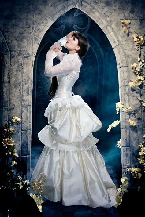 Steampunk Edwardian Wedding Dress Elegant In Ivory