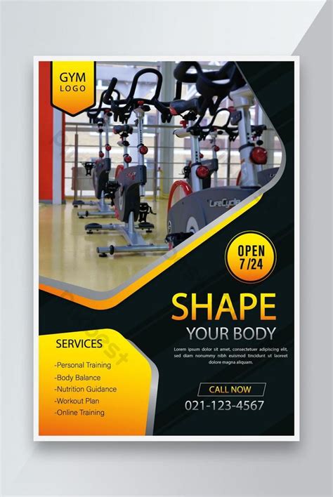 Creative Gym And Fitness Poster Design For Advertising Sport Template