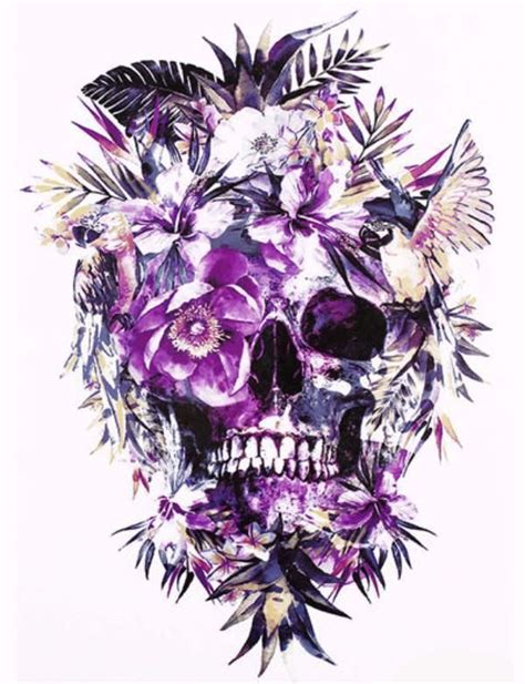 Color Skull Floral Temporary Tattoo Momento Mori Memento Mori Art
