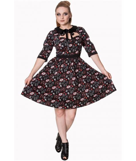 robe banned clothing dr5357 two faced retro rockabilly vintage sur vente rock privée