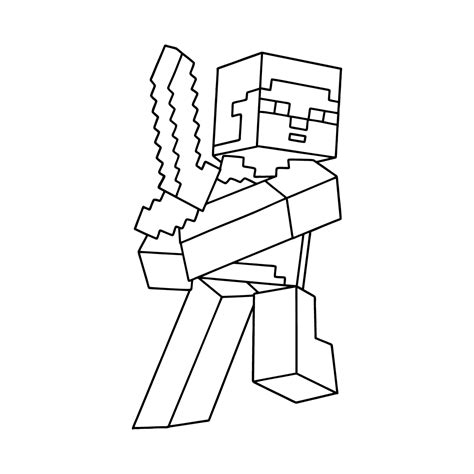Minecraft Steve Coloring Page ♥ Online And Print For Free