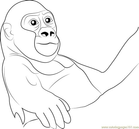 Gorillas care a lot for their babies. Baby Gorilla Coloring Page - Free Gorilla Coloring Pages ...